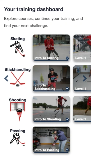 The Pond's course library on a mobile screen